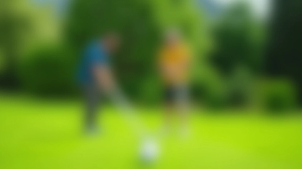 لاعب كروكيه يمسك بمضرب الكروكيه استعداداً للضربة على العشب الأخضر