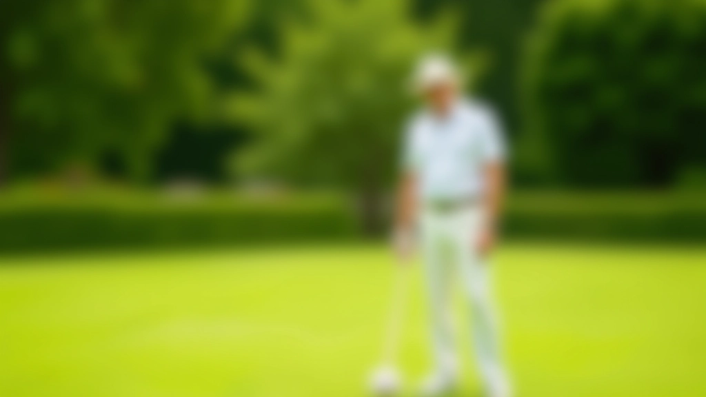 لاعب كروكيه يرتدي ملابس بيضاء رسمية وقبعة بيضاء على ملعب عشبي أنيق